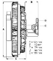00061369 - Viszkóventillátor TGA rövidvezetékes 215x215